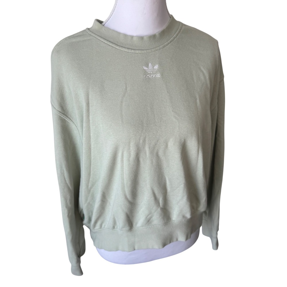 Adidas Essentials+ Made W/ Hemp‎ Sweater Sage Linen Green Crewneck Sweatshirt XS